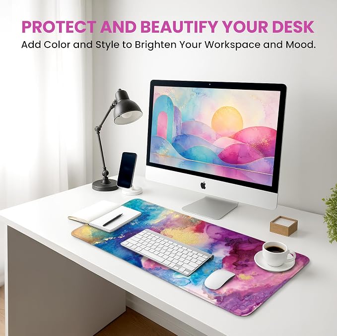 Aesthetic Desk Mat, Cute Color Splash Desk Pad Protector - Image 6