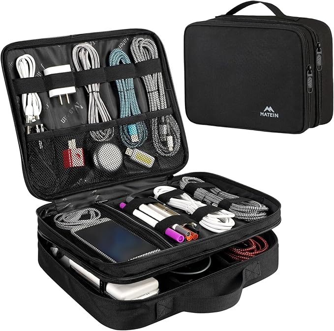 MATEIN Cable Organizer Bag, Large Travel Storage Bag Sturdy Tool Case by MATEIN