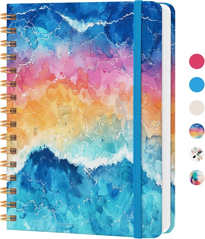 CICPAP Lined Spiral Journal Notebook, A5 College Ruled Notebook by CICPAP