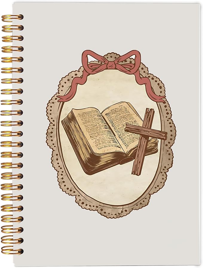 Vintage Pink Bow Christian Notebook Journal, Bible Notebook by Ecezatik