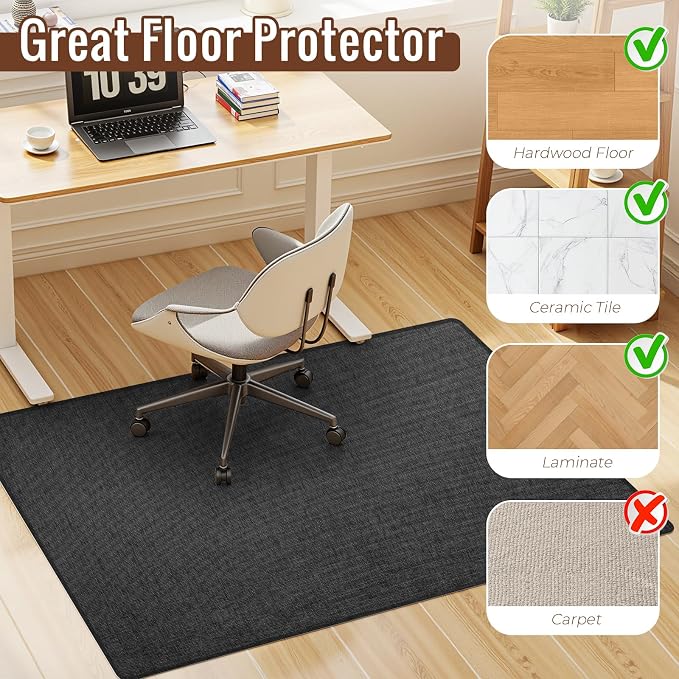 Wansimoo Office Chair Mat for Hardwood and Tile Floor, Heavy Duty Computer - Image 6