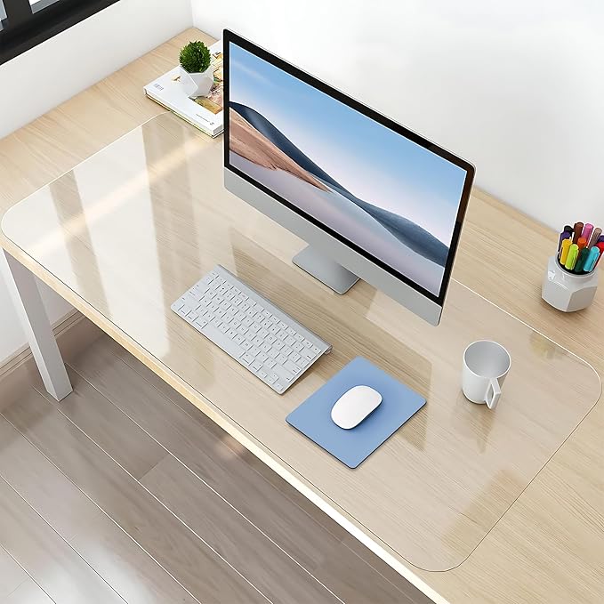 NATRKE Clear Desk Mat Pad, 31.5"x15.7" Large Transparent Computer Desk Mat by NATRKE
