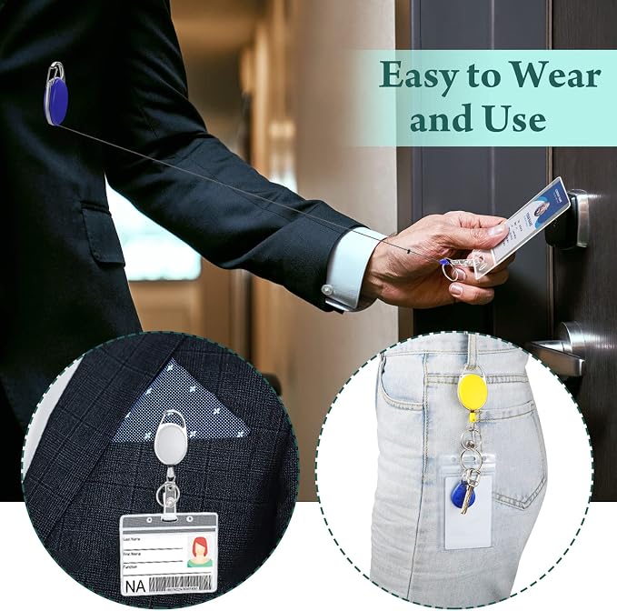 Honoson 50 Pcs Heavy Duty Retractable Badge Reels Batch ID Badge Holder - Image 5