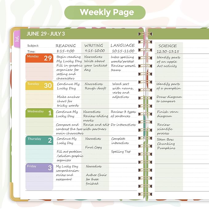 SKYDUE Teacher Planner 2026-2027 Academic Year, 8.5" x 11" Deluxe Teacher - Image 5