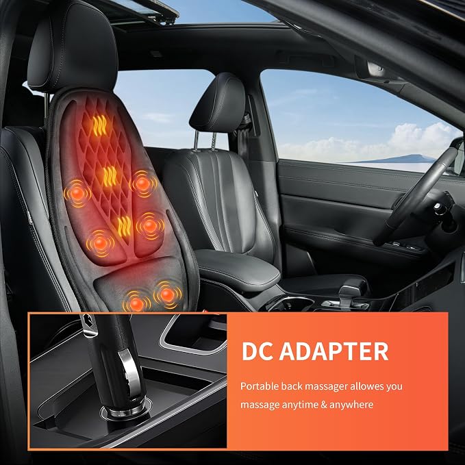 comrelax Back Massager with Heat, Seat Massager with 8 Powerful Vibration Motors - Image 4