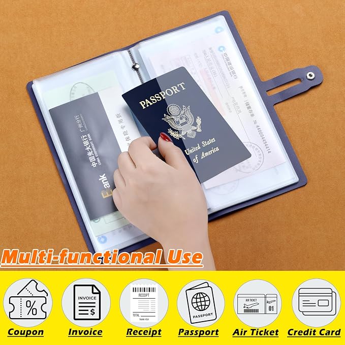 Leather Receipt Organizer, Portable Receipt Holder - Image 3