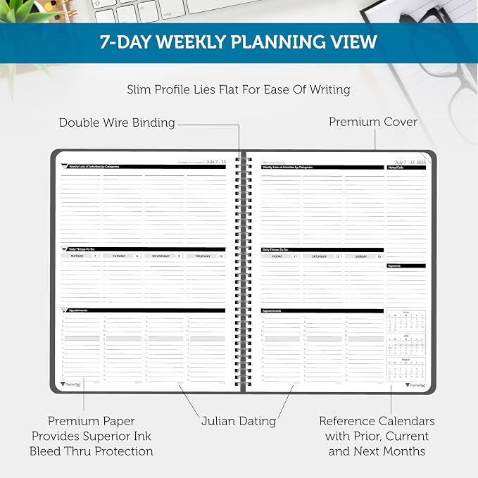 Planner Pad Spiral Bound 3-Tier Funnel Down 12 Month Organizer, July 2025 – - Image 3