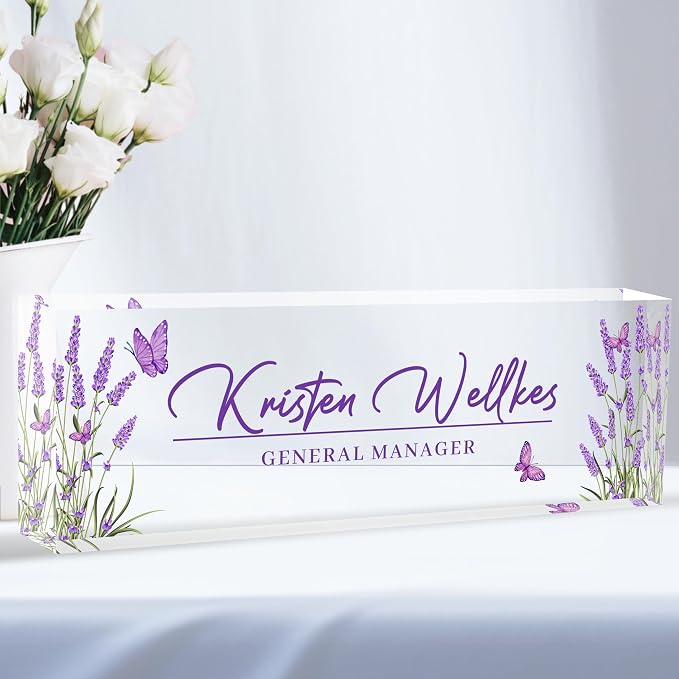 Custom Desk Name Plate Personalized, Acrylic Name Plates by Flpoxzd