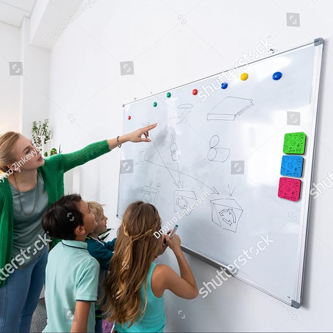 Scribbledo 30 Pack Dry Erase Erasers Assorted Colors Magnetic Whiteboard Erasers - Image 7