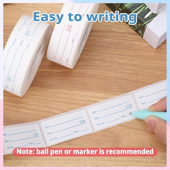 8 Rolls 4000 Pieces Removable Food Labels | 1 x 2 Inch Date Stickers - Image 4