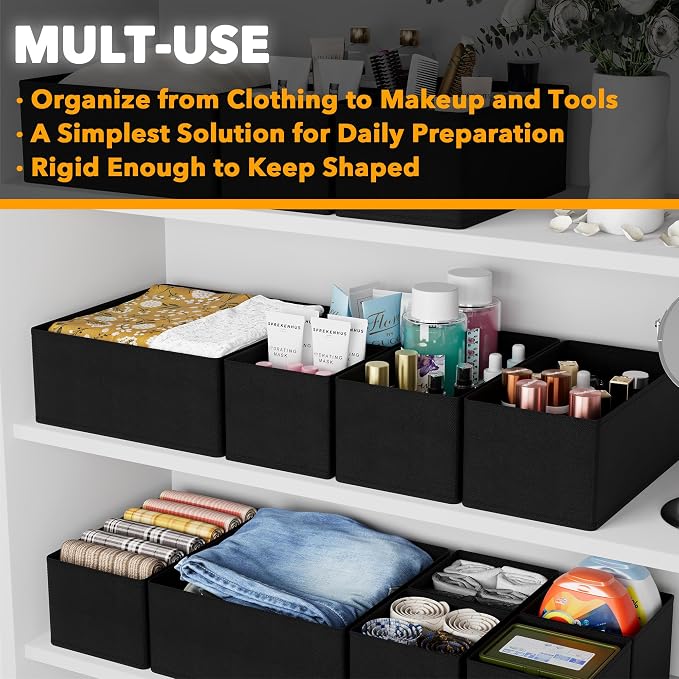 SpaceAid Drawer Organizer Clothes, 12 Pack Dresser Organizer Bins - Image 4