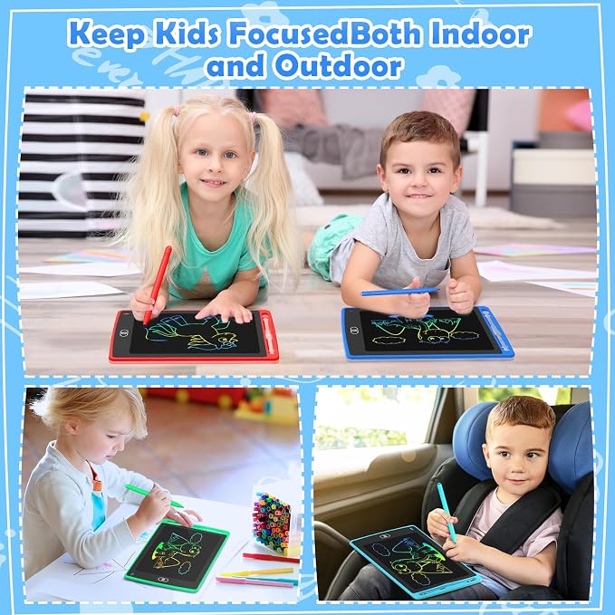 4 Pack LCD Writing Tablet for Kids, 8.5 Inch Colorful Doodle Board Drawing - Image 7