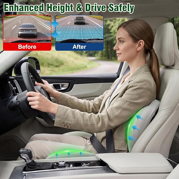Car Seat Cushion with Lumbar Support Pillow, Memory Foam Office Chair Cushion - Image 3