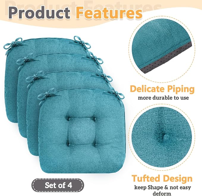 MAGIC ELEPHANT Chair Cushions for Dining Chairs, Memory Foam Kitchen Chair - Image 4