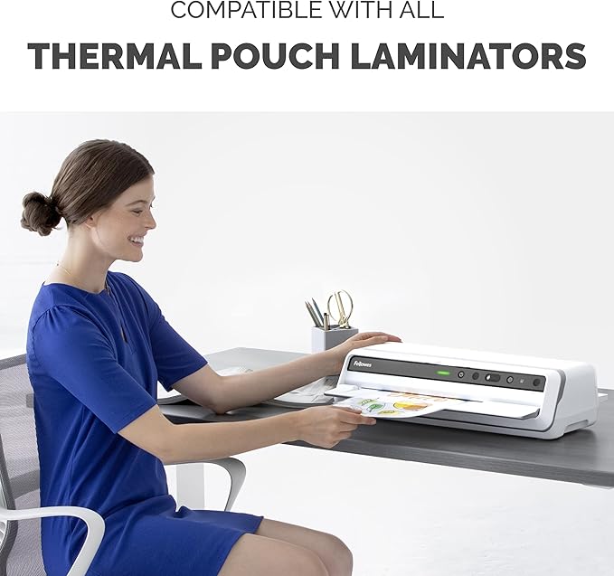 Fellowes Thermal Laminating Pouches, Letter Size Sheets, 3mil, 300 Pack, Clear (5247101)-DeskLoop Office