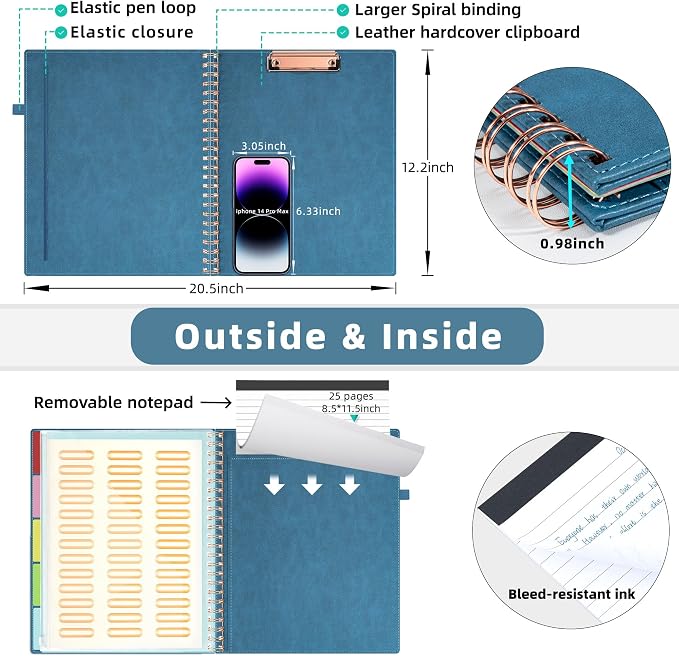 Ospelelf Foldable Spiral Clipboard Folio - Image 3