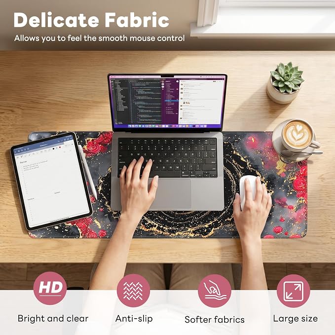 Desk Mat, Big Desk Pad, 31.5x11.8 Inches Extended Big Gaming Mouse Pad - Image 2