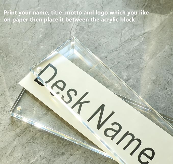 IEEK Acrylic Desk Name Plate, DIY Personalized Name, 2.5x10 Inch - Image 4