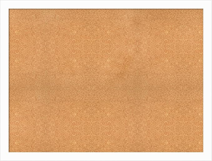 Amanti Art Natural Cork Board for Wall, 37x49 Vision Board with White Frame, Oversize Corkboard Office Decor for Home Organization, Casual Corkboard Pinboard to Display Items for Home Organization in-DeskLoop Office