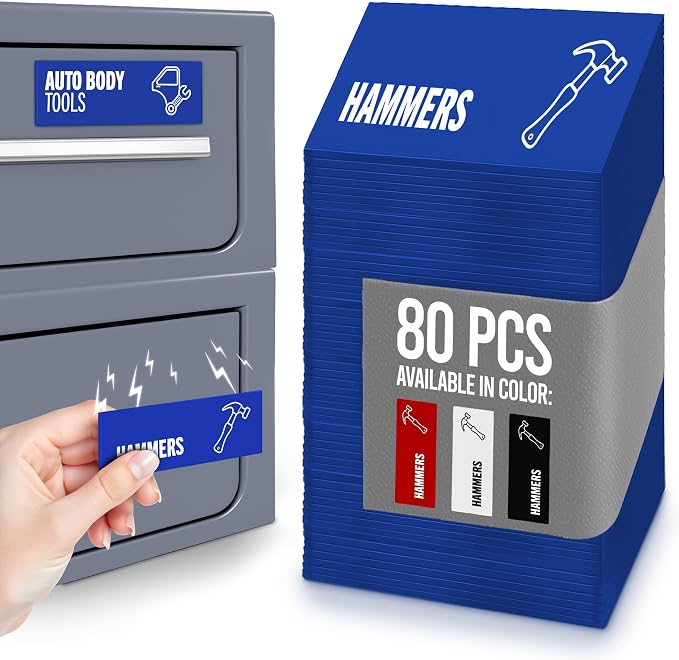 Magnetic Tool Labels for Toolbox – 80 Piece Heavy Duty Drawer & Tool Chest - Image 8