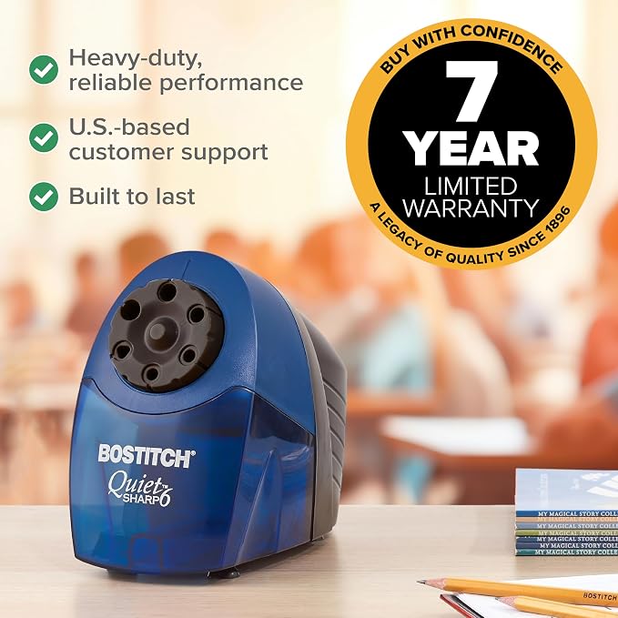 Bostitch Office QuietSharp 6 Electric Pencil Sharpener, Heavy Duty Classroom - Image 9
