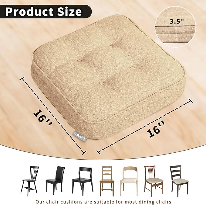 GOFORIT Memory Foam Cushion，Square Seat Cushions - Image 2