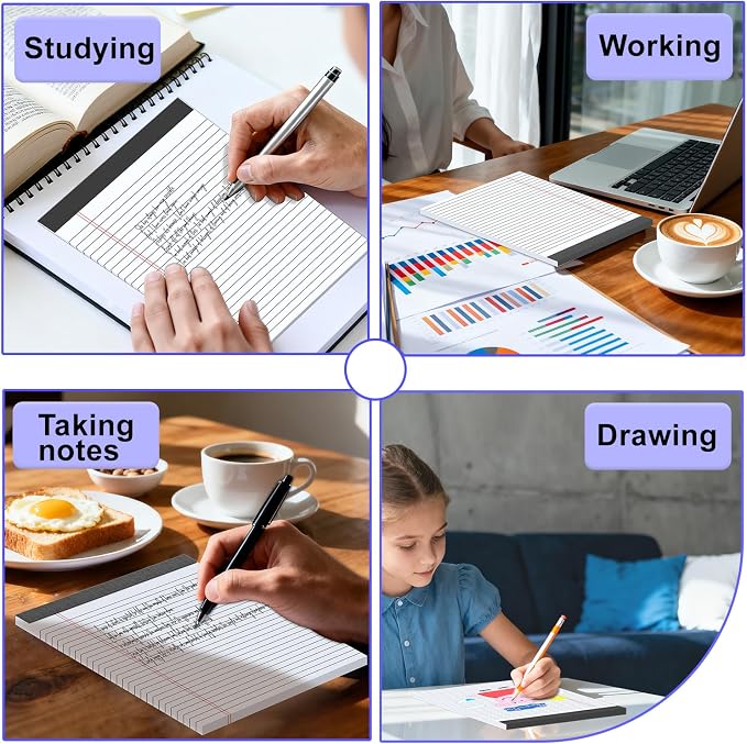 3 Pack White Legal Pads 8.5 x 11 Inch, Wide Ruled Notepads Lined Memo Note Pads - Image 7