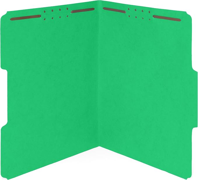 Blue Summit 50 Green Fastener File Folders by BlueSummitSupplies