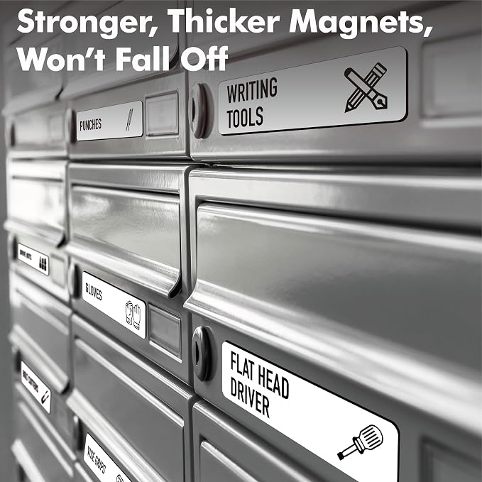 90 PCS Magnetic Toolbox Labels, 82 Pre-Printed & 8 Blanks Large Size Tool Chest - Image 6