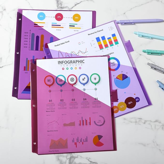 Mr. Pen- Binder Dividers with Pockets and Tabs, 16 Pack | Violet Fade, 3 Ring - Image 4