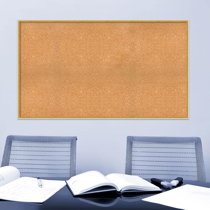 Amanti Art Natural Cork Board for Wall, 33x57 Vision Board with White Frame, Oversize Corkboard Office Decor for Home Organization, Modern Corkboard Pinboard to Display Items for Home Organization in-DeskLoop Office