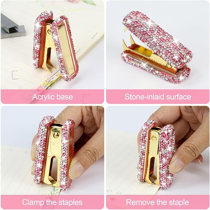 MultiBey Acrylic Staples Remover, Handmade Rhinestone Crystal Staple Removal - Image 4