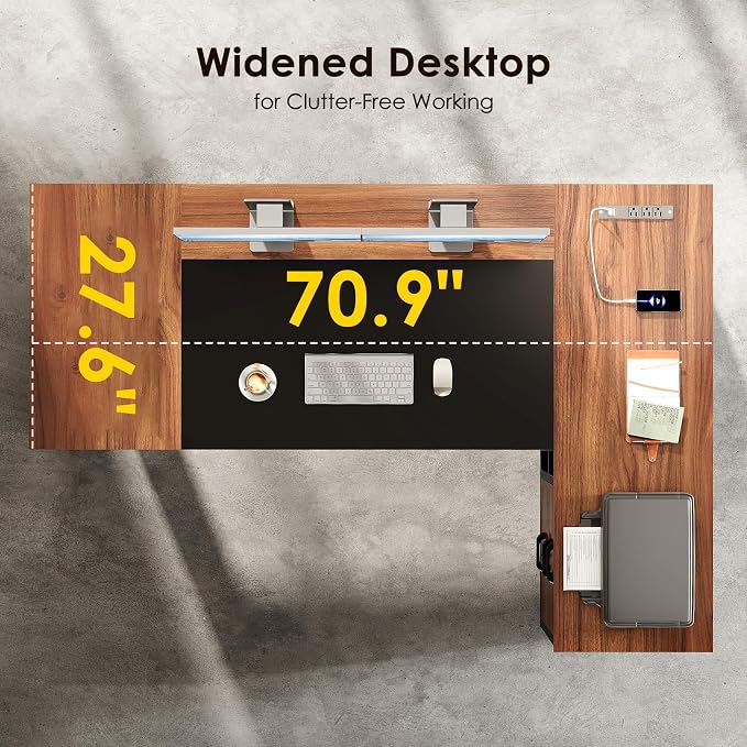 AODK 71 Inch Executive Desk, L Shaped Desk - Image 6