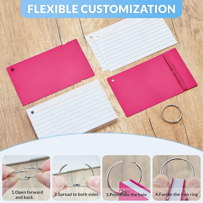NEEWAY Ruled Index Cards with Ring 3x5 Inches, Flash Cards with Rings - Image 5
