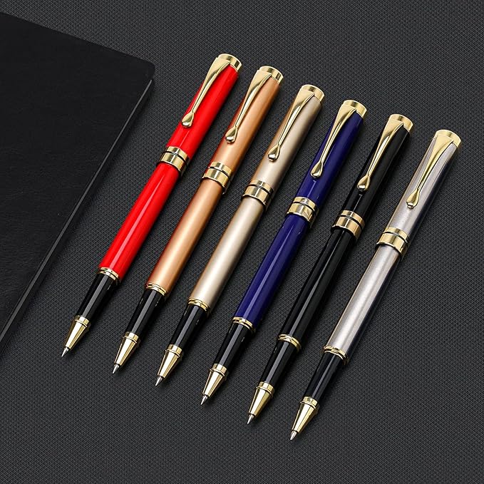 YIVONKA Luxury Ballpoint Pens Best Ball Pen Gift Set for Men & Women Professional Executive Office Nice BallPens Classy Gift Box Ballpoint Black Refill Line width 0.5mm (2 silver)