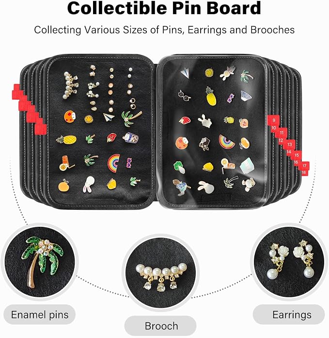 Enamel Pin Display Bag EVA Hard Shell Pin Trading Book, 18 Page Collectible Pin - Image 3