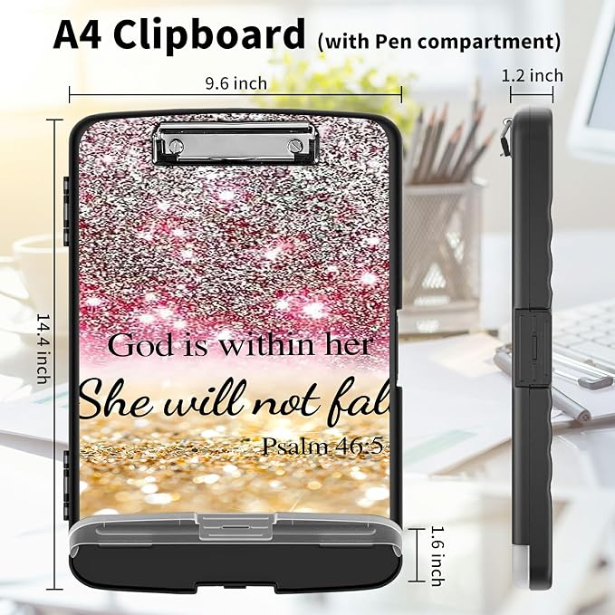 Clipboard with Storage High Capacity Plastic Nursing Clipboards with Pen Holder - Image 2