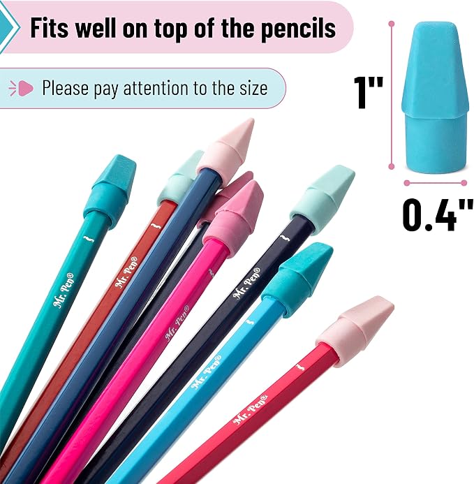 Mr. Pen- Pencil Erasers Toppers, 500 Pack, Latex Free, No Smudge | Mr Pen - Image 3