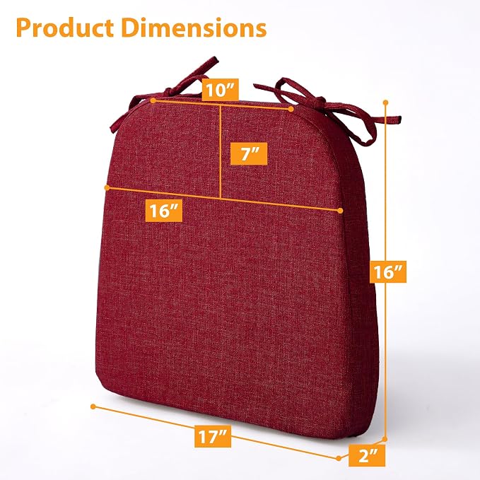 Ruqmuis Chair Cushions for Dining Chairs, D-Shaped Chair Pads - Image 2