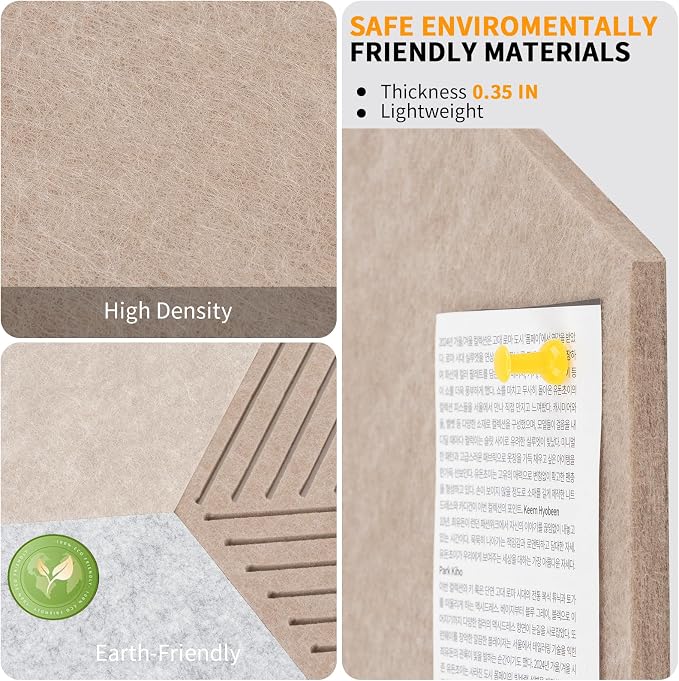 Hexagon Cork Board Tiles Alternative 10 Pack, 1300 g/m² High-density Felt - Image 11