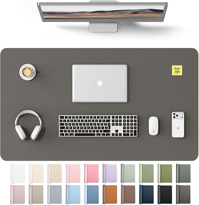 YSAGi Leather Desk Protector, Office Mat, Large Mouse Mat, Non-Slip PU Leather by YSAGi