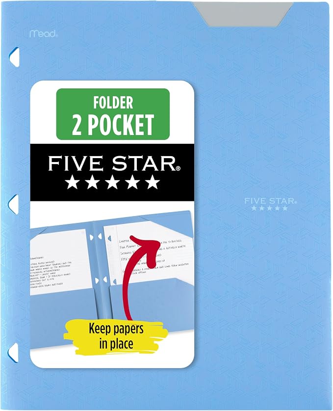 Five Star 2-Pocket Folder, Plastic Folder by FiveStar