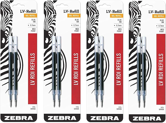 Zebra Sarasa RDI LV-Refill, Medium Point, 4 Pack by ZebraPen