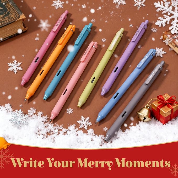 WRITECH Fine Point Gel Pens: 8ct 0.5mm Multi Colored Ink Colors Retractable Pen - Image 2