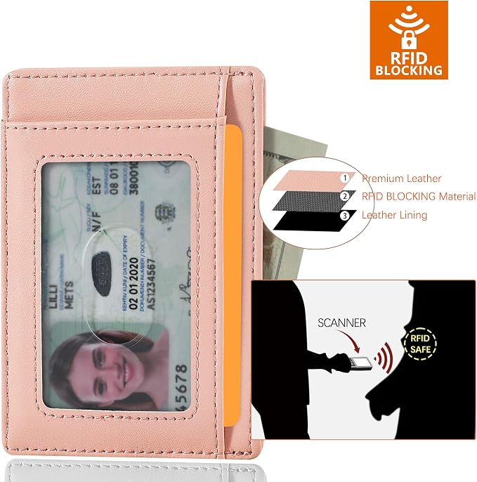 Travelambo Slim Wallet Front Pocket Minimalist Leather RFID Blocking Medium Size - Image 5