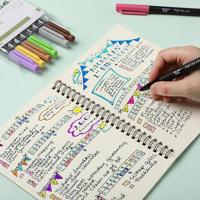 Mr. Pen- Felt Tip Pens, 8 Pack, Fast Dry | Fine Felt Tip Pens - Image 6