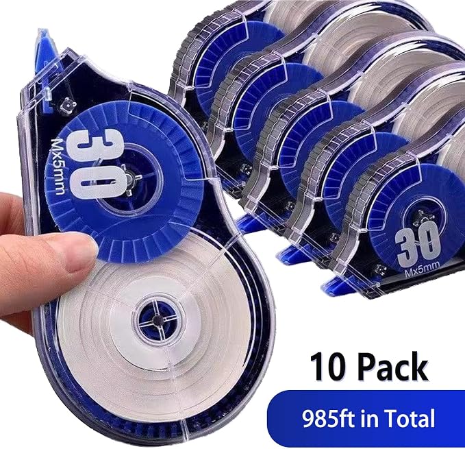 Correction Tape, 10 Pack 33Ft White Correction Tape Roll Easy-to-Use Applicator - Image 2