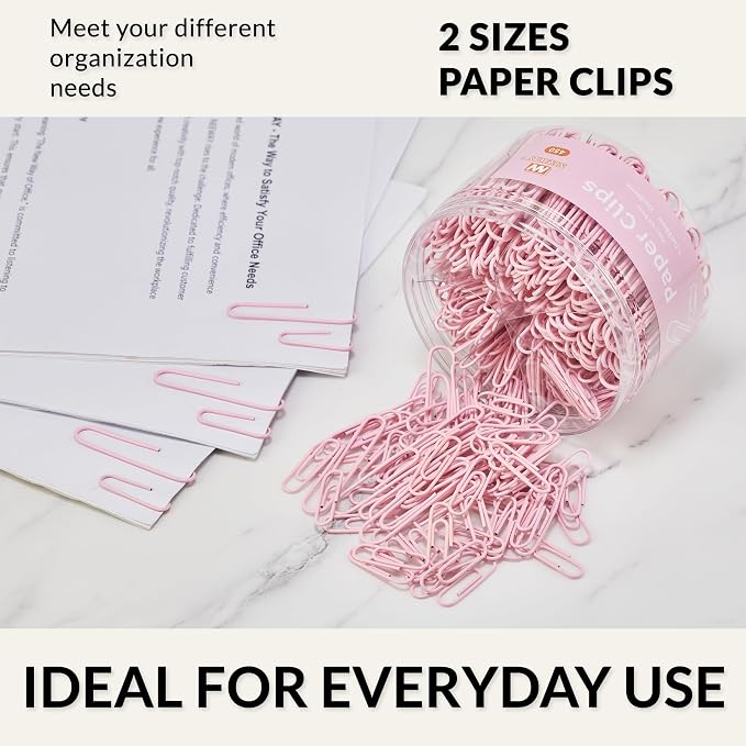 NEEWAY 450pcs Paper Clips Assorted Sizes, Small and Large Paper Clips, Coated - Image 6