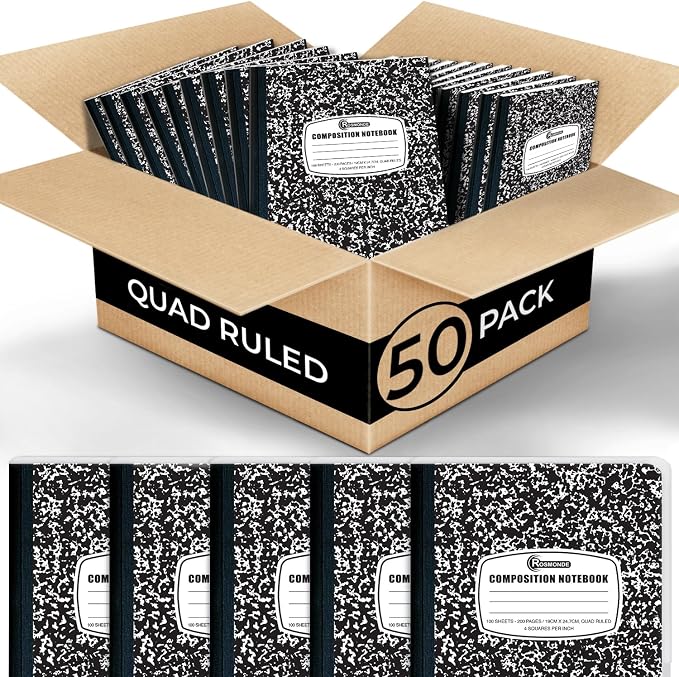 Rosmonde 50 Pack Graph Composition Notebook, 100 Sheets Graph Paper Composition by Rosmonde