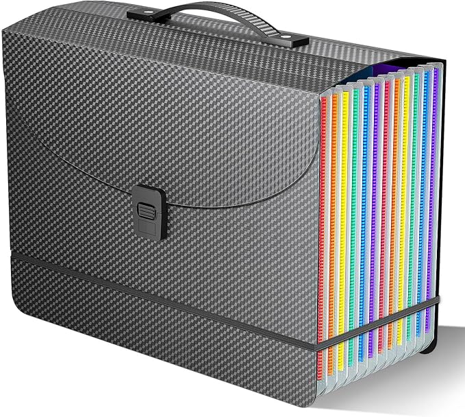 Expanding File Folder/Accordion File Organizer/Portable File Box by Fun+storage